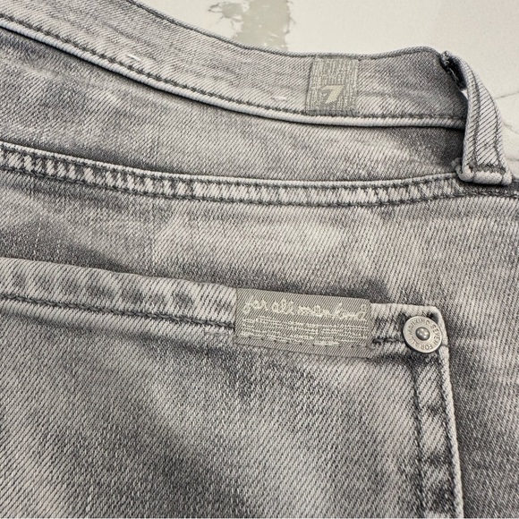 7 For All Mankind Womens The Ankle Skinny Jeans Mid-Rise Size 31 Gray White - Picture 9 of 13